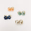 Boucles d’oreilles en acier inoxydable doré avec fleur effets nacre saumon
