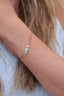 Bracelet Salomé – Larimar, perle d’eau douce et chaîne texturée