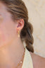 Boucles d’oreilles Jade – Pierre naturelle jaune et anneau texturé