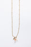 Collier Antibes chaîne satellite doré avec pendentif bouquet de pierres
