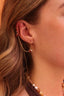 Boucles d’oreilles Romy – Chaîne effet piercing, pierres naturelles et perle d’eau douce