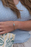 Bracelet Salomé – Larimar, perle d’eau douce et chaîne texturée