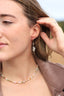 Boucles d'oreilles Estelle – Perles Keshi, quartz Herkimer et médaillon soleil