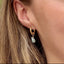 Boucles d’oreilles Léa – Anneaux texturés et larimar