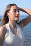 Collier doré en acier inoxydable avec perles d’eau douce de différentes tailles