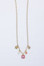 Collier Daisy – Fleur rose, perle d’eau douce et pierre de soleil