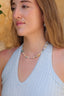 Collier Anaël – Perles d’eau douce, pierres naturelles et or rempli 14K