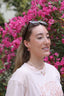Boucles d’oreilles Margo – Fleur rose en résine et acier inoxydable