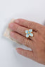 Bague Iris – Fleur nacrée en résine époxy