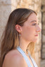 Boucles d’oreilles Léa – Anneaux texturés et larimar