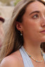 Boucles d’oreilles Léa – Anneaux texturés et larimar