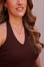 Collier Éléna – Perle d’eau douce, pierre de soleil et or rempli 14K