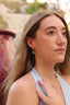 Boucles d’oreilles Léa – Anneaux texturés et larimar