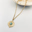 Collier Soraya – Pendentif soleil doré et pierre d’amazonite bleue