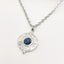 Collier Céleste – Chaîne argentée & médaillon pierre bleue solaire