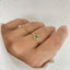 Bague pierre ronde en Calcédoine Bleue – Style Ethnique, Taille 54, Dorée à l’Or Fin.