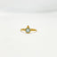 Bague pierre ronde en Calcédoine Bleue – Style Ethnique, Taille 54, Dorée à l’Or Fin.