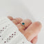 Bague pierre ronde en onyx verte – Style Ethnique, Taille 54, Dorée à l’Or Fin.