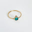 Bague pierre ronde en onyx verte – Style Ethnique, Taille 54, Dorée à l’Or Fin.