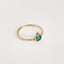 Bague pierre ronde en onyx verte – Style Ethnique, Taille 54, Dorée à l’Or Fin.